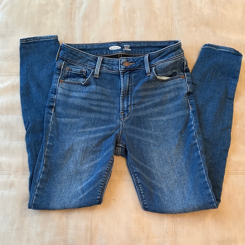 Super Skinny Rockstar Lined High Rise Blue Denim Jeans